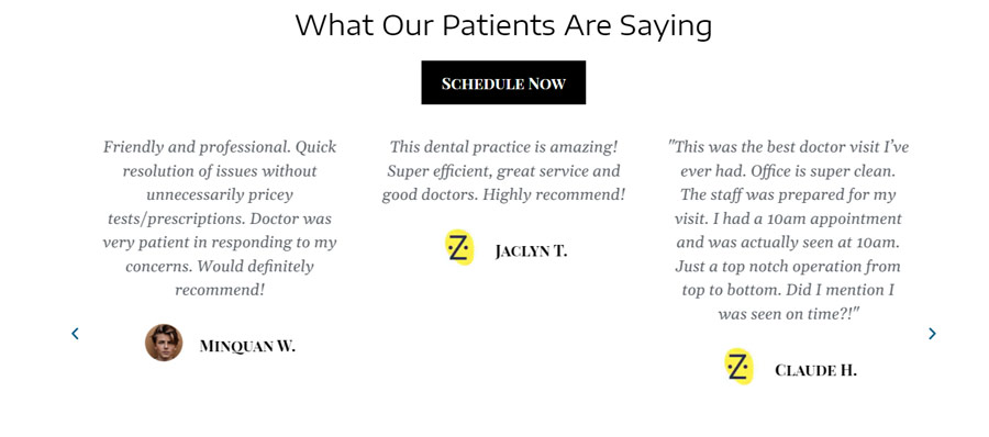 dentist testimonials