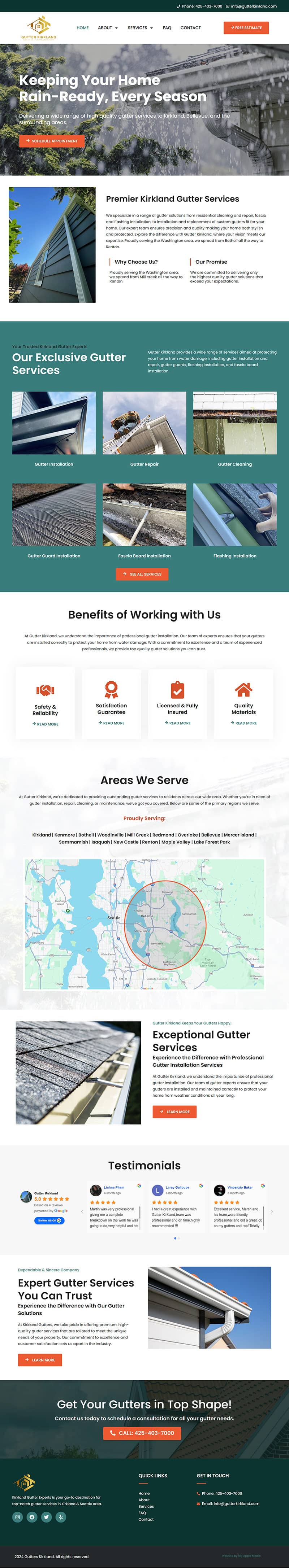 gutter services website design