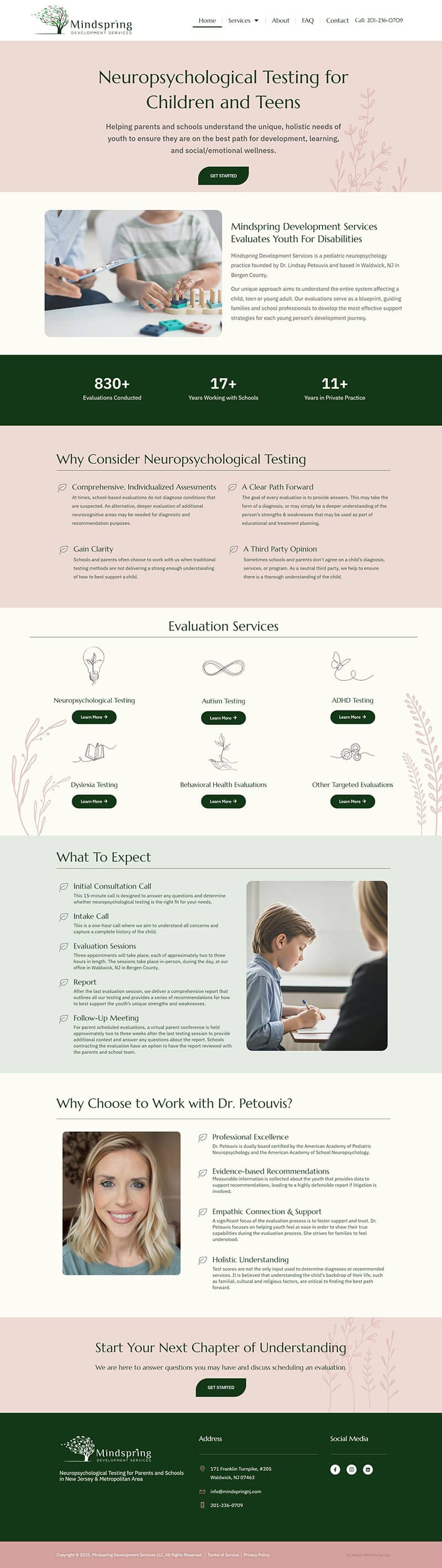 mental health testing web design