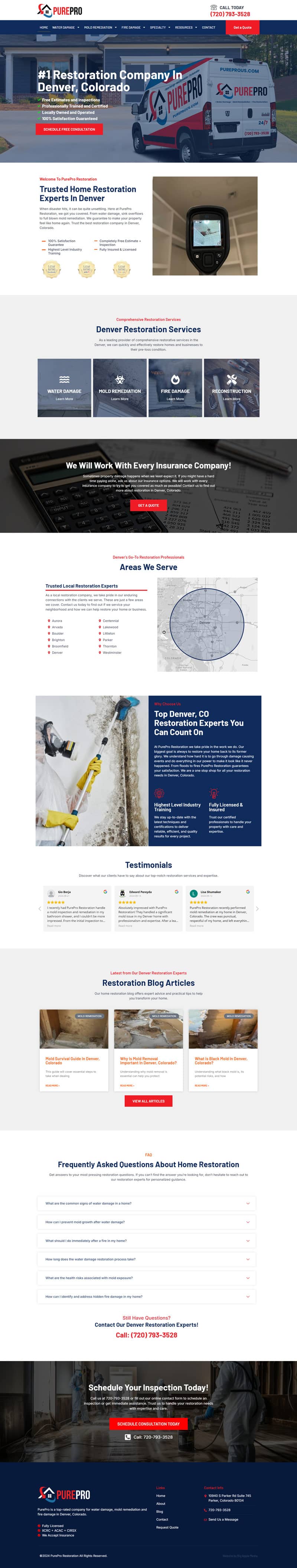 home restoration website design