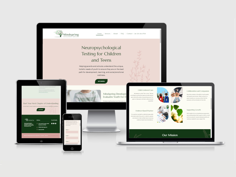 Mindsping NJ mental health web design