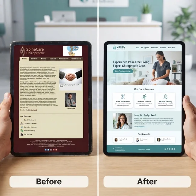 before after chiropractic website design
