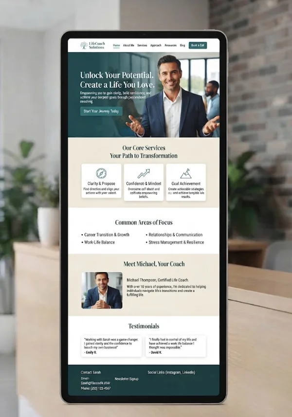 best coaching website design