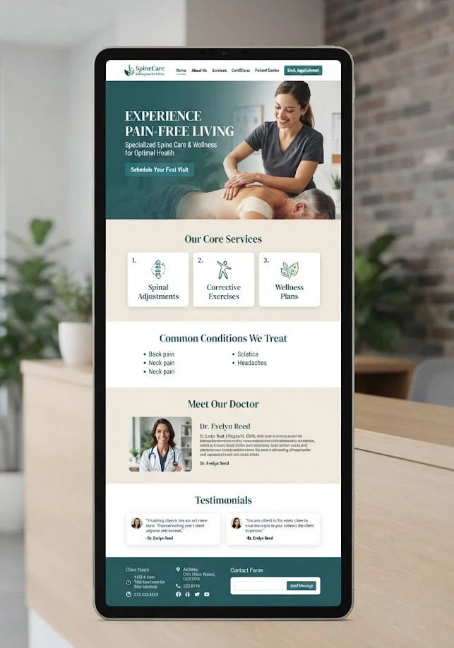 chiropractor website design