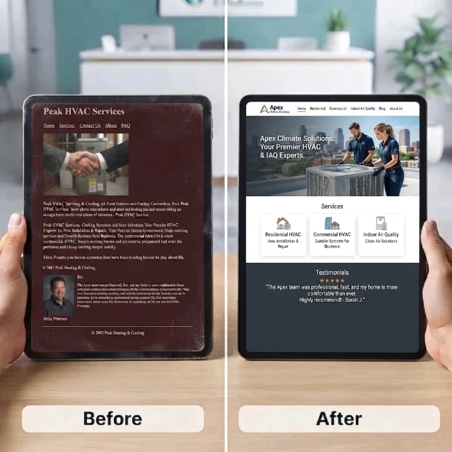hvac before after website